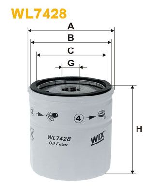 WIX FILTERS Eļļas filtrs WL7428